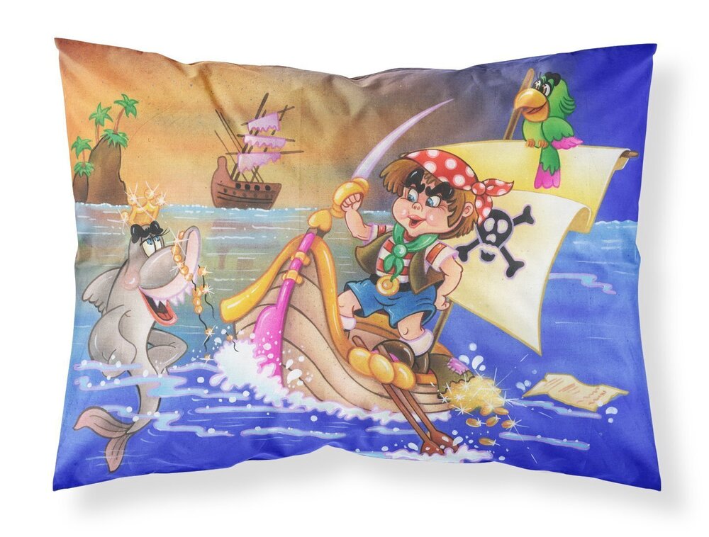 6156 APH6105PILLOWCASE Boy Playing Piriate with Dolphin Fabric Standard